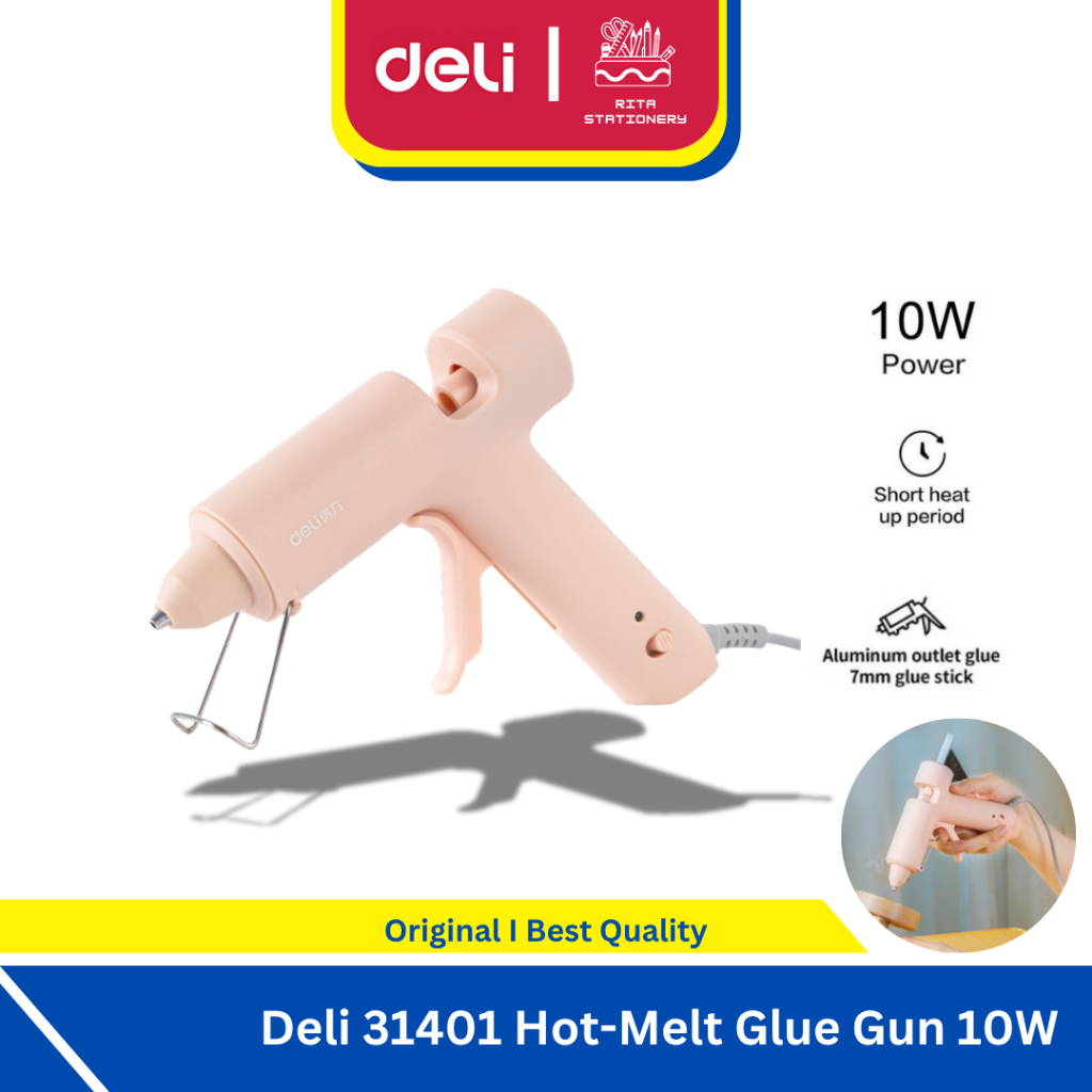 

Deli Alat Lem Tembak 31401 Hot-Melt Glue Gun 10W Pink Lucu Anak Lem Panas