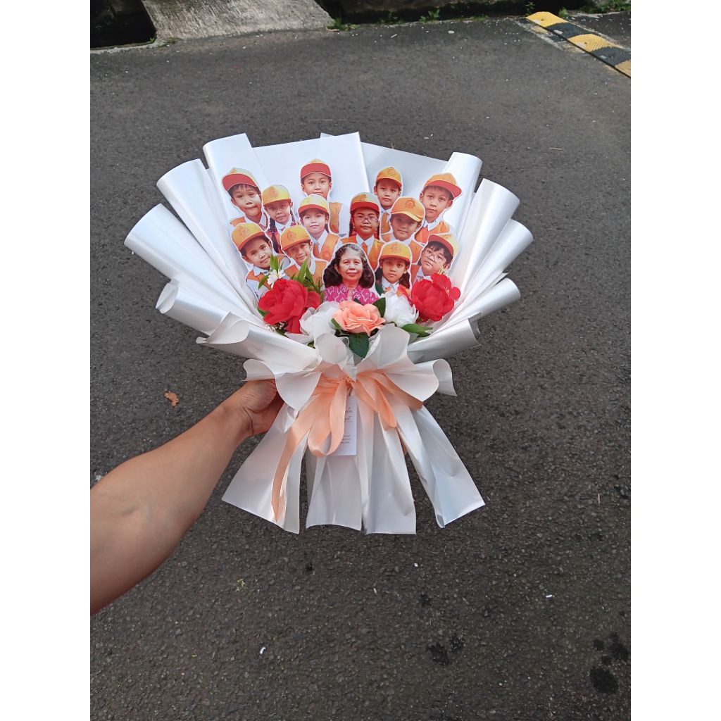Buket Topper Foto Kelas Kelulusan, Ulang Tahun, Valentine, Wedding, Hari Guru, Hari Ayah, Hari Ibu