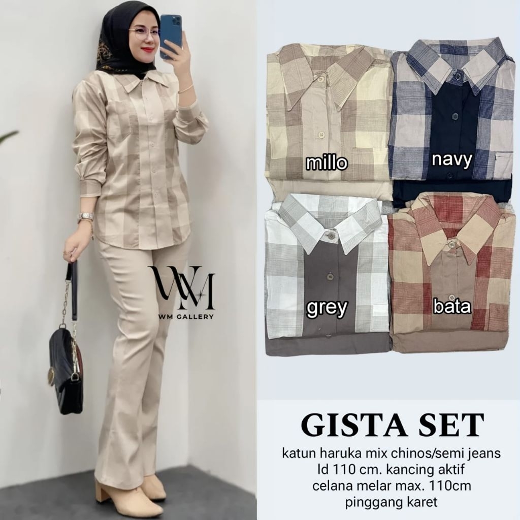 

Gooku 28 Store Setelan Cewek Gista // Rifa Set // Mogu Set Katun Tebal Set By W&W