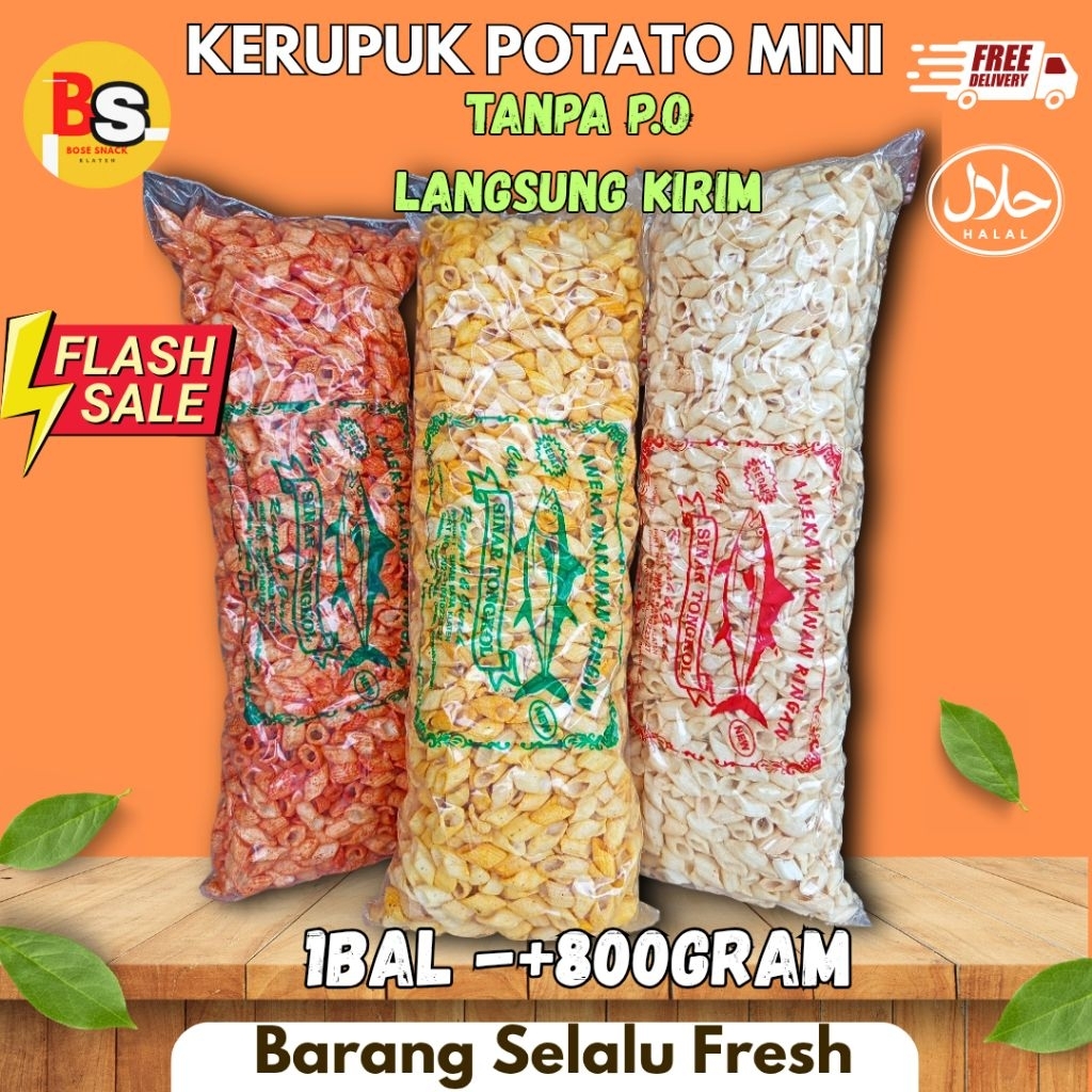 

1bal kerupuk potato buncis rasa original/ kerupuk potato buncis mini/ potato buncis 1 bal