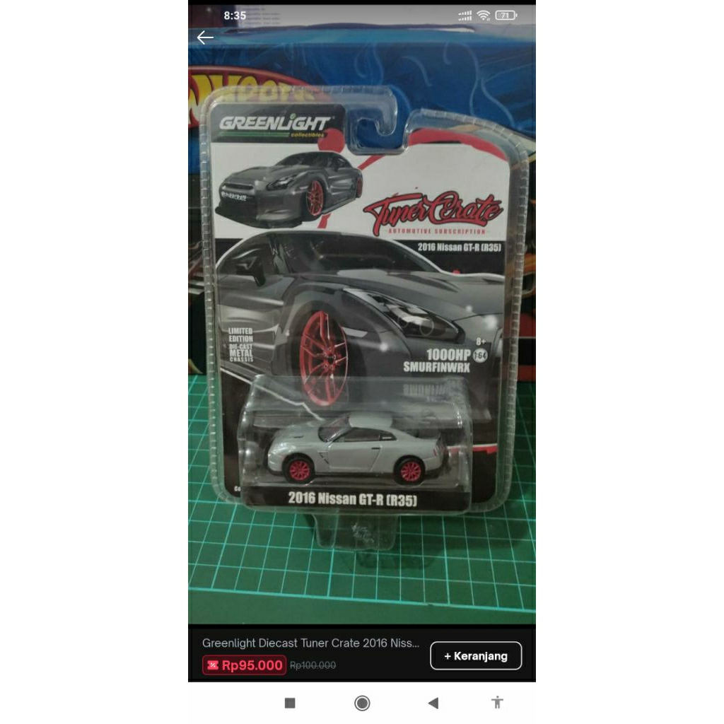 Greenlight Diecast Tuner Crate 2016 Nissan GTR R35