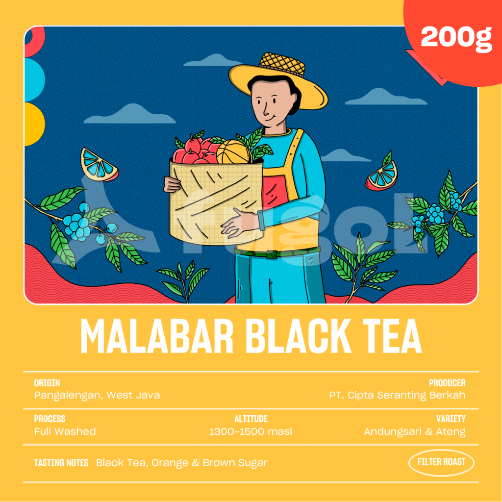 

Kopi Arabika MALABAR BLACK TEA (200 gr) Single Origin Coffee