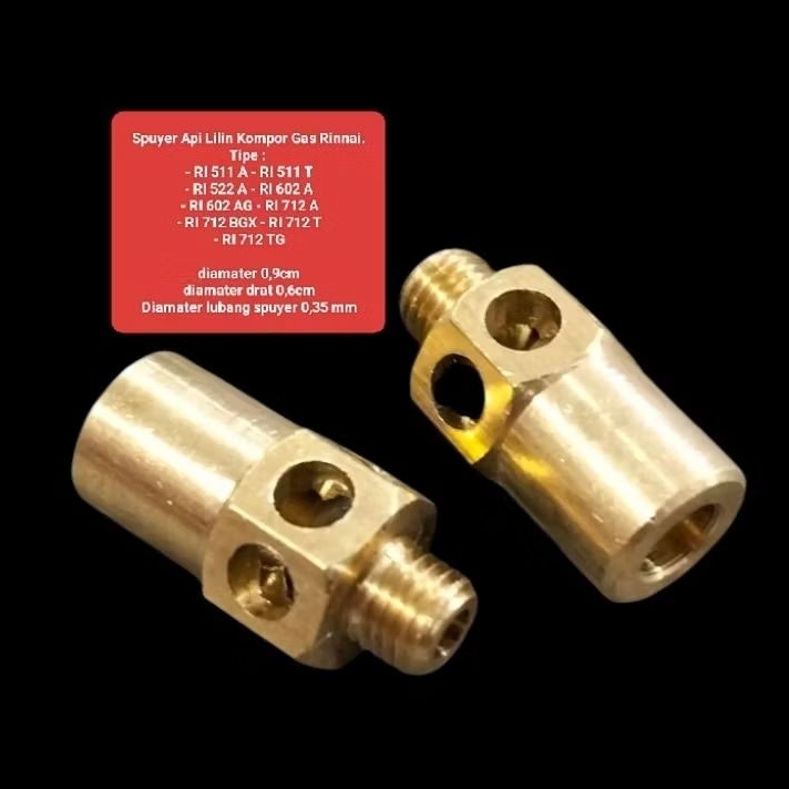 Spuyer Kuningan Kompor Gas Rinnai 511A/T 522A 602A/AG 712A/BGX/T/TG (Per 1 Pcs)
