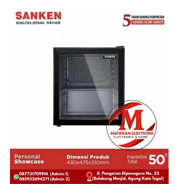 Sanken SRS-50R6 Showcase Minibar Mini Bar Kulkas Hotel Portable