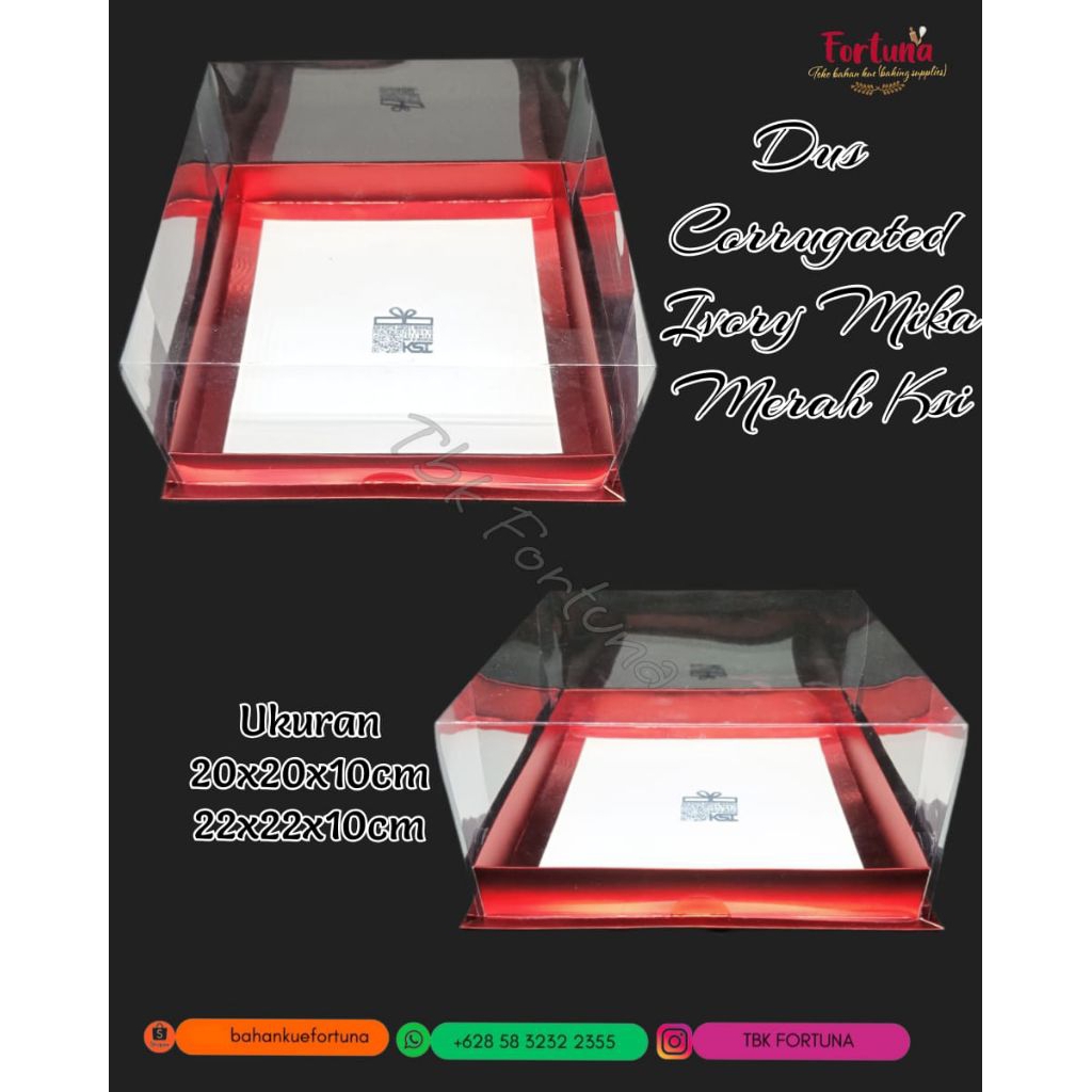 

Dus Corrugated Ivory Mika merah uk 20x20x10cm KSI (1pcs)