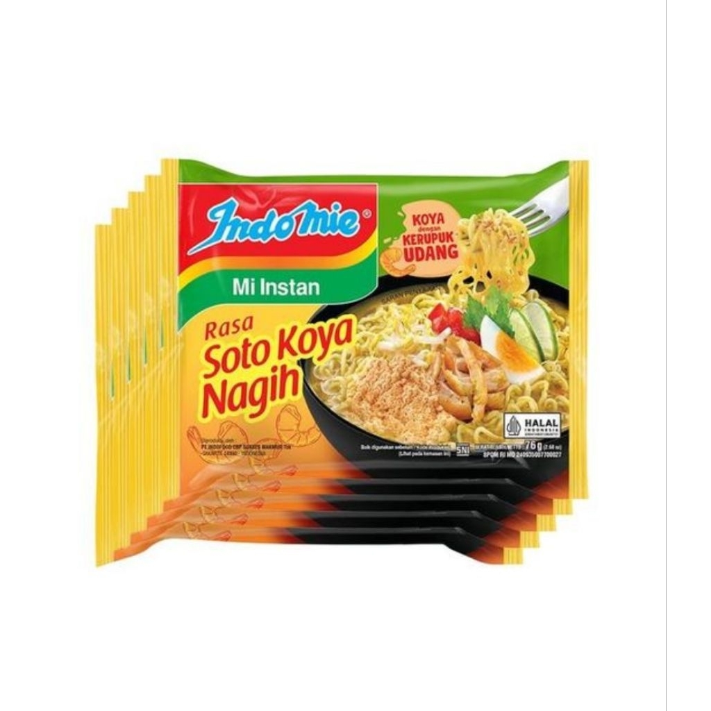 

Paket 5 Pcs - Indomie Mie Instan Kuah Rasa Soto Koya Nagih isi 76 Gram