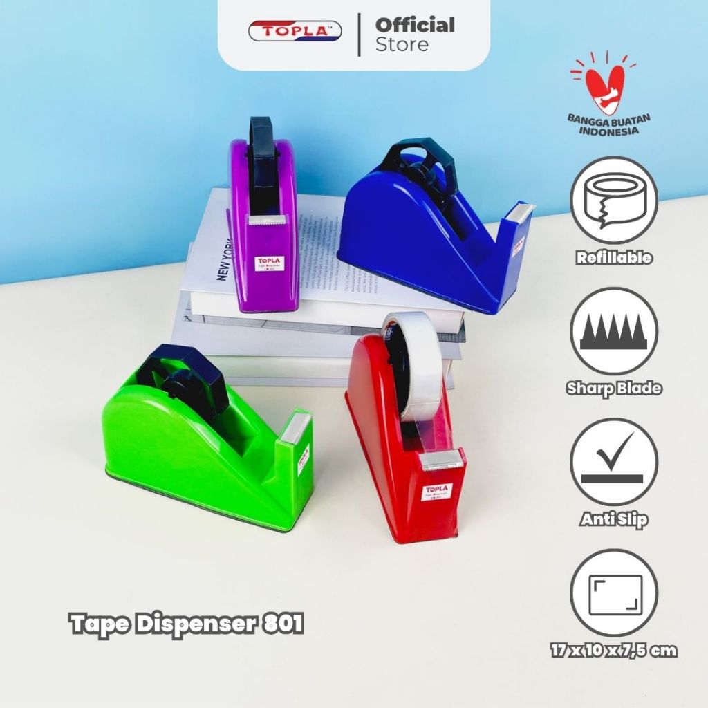 

Tape Dispenser 801 tape cutter pemotong isolasi pita perekat Topla