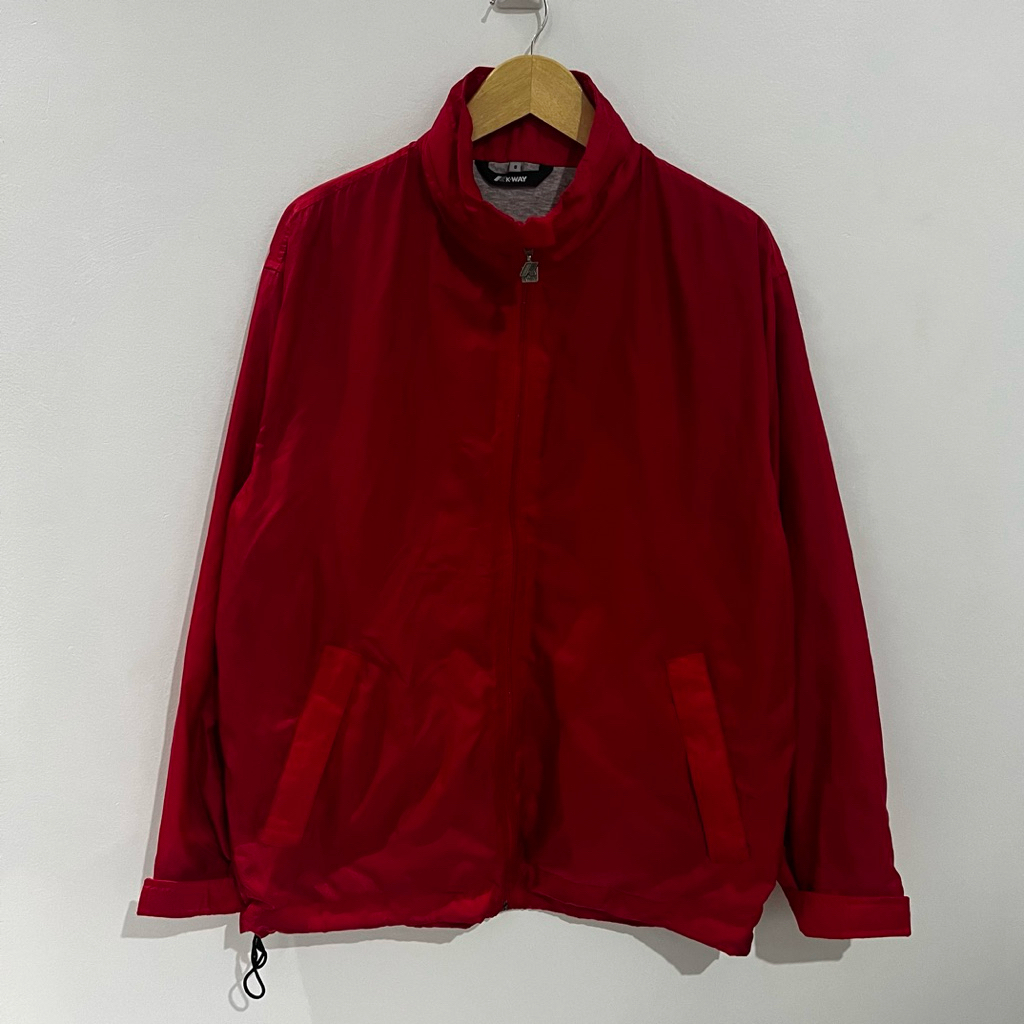 K-way Kway Red Nylon Jacket Windbreaker Parasut