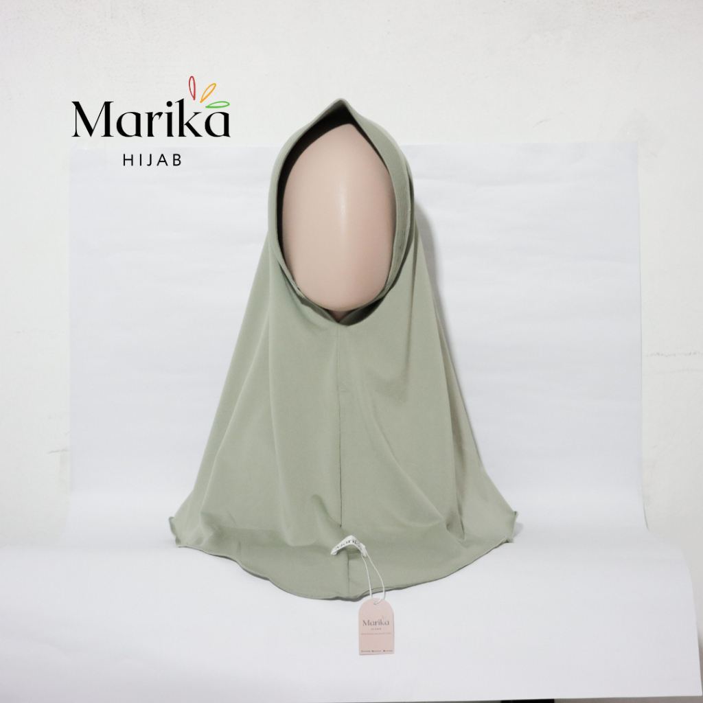Hijab Bergo PAD Daily Instan - Hijau Sage by Marika Hijab