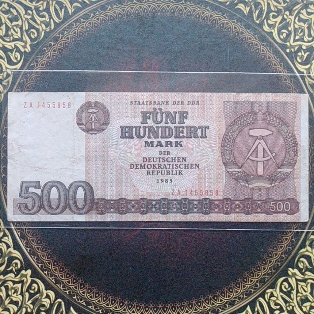 Uang Jerman Timur 500 mark 1985 vf