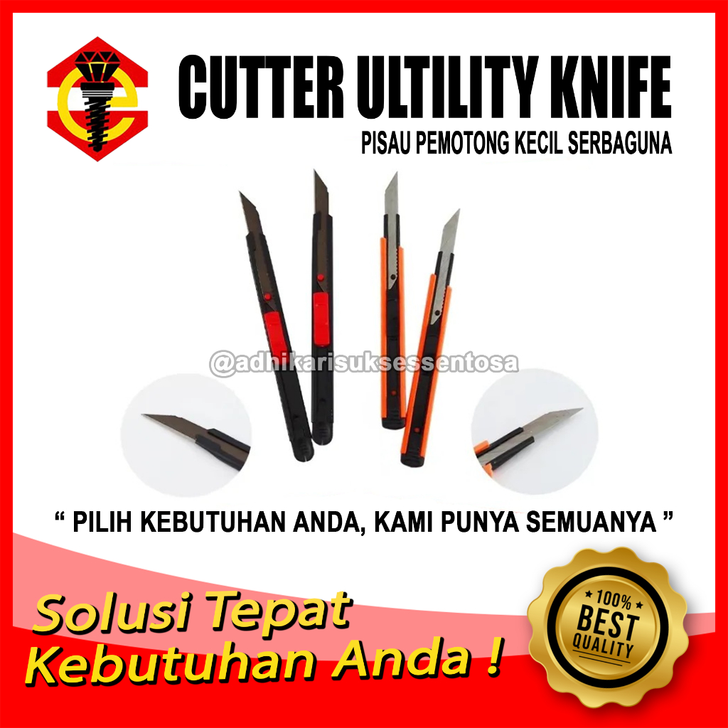 

Cutter Kecil / Pisau Pemotong Mini 9 MM / Ultility Knife Pisau Potong Kater Blade Serbaguna