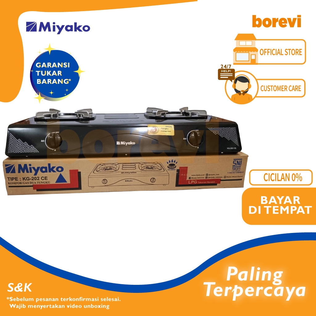 Miyako Kg 201 C 202 Ce Kompor Gas 1 Tungku  2 Tungku Powder Coating Kg201c Kg202ce