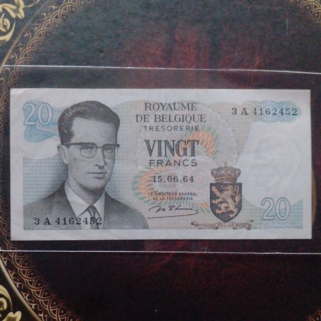 Uang Belgia 20 Franc 1964 vf