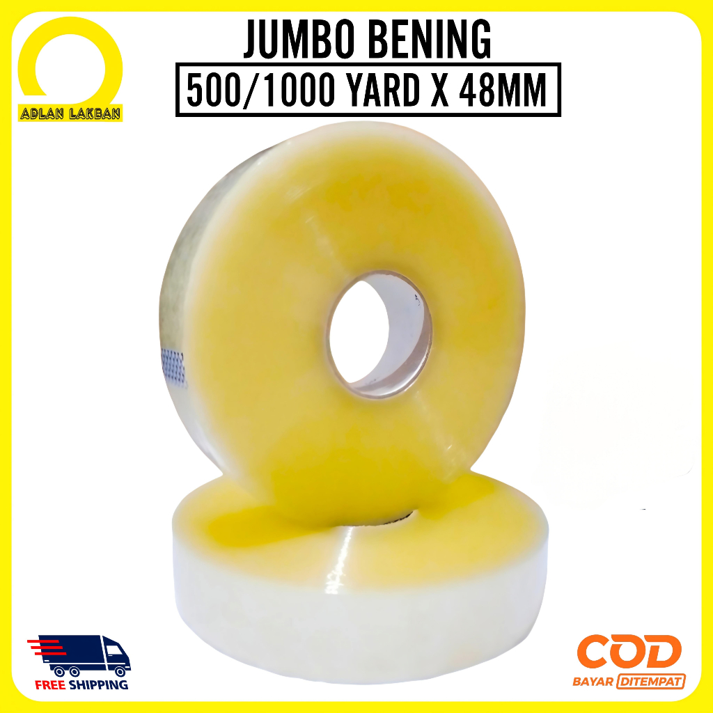 

CTK031 Lakban Bening 1 Yard Full x 48mm / Lakban Jumbo Bening 2 Inch x M