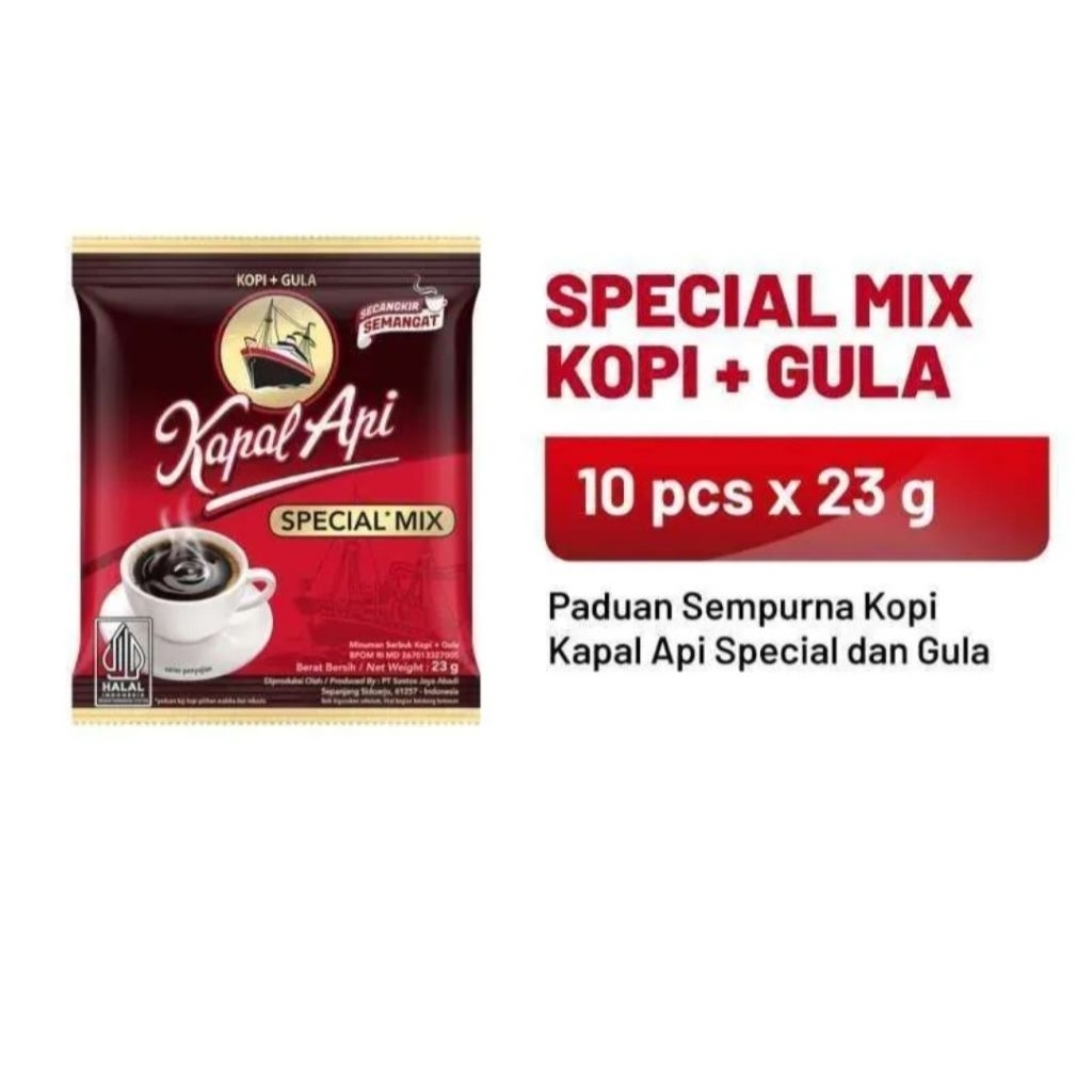 

Kopi Kapal Api Special Mix Instan 23 g [ 10 Sachet / 1 Renceng ]