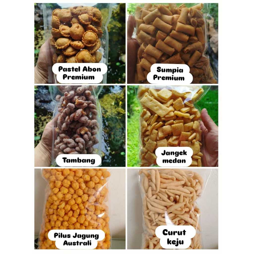 

Aneka Snack Sumpia Udang Ebi Premium Pastel Abon Curut Keju Jagung Australi Jangek Tahu Tambang Medan Garing Premium Enak Lezat Tanpa Pengawet Home Made