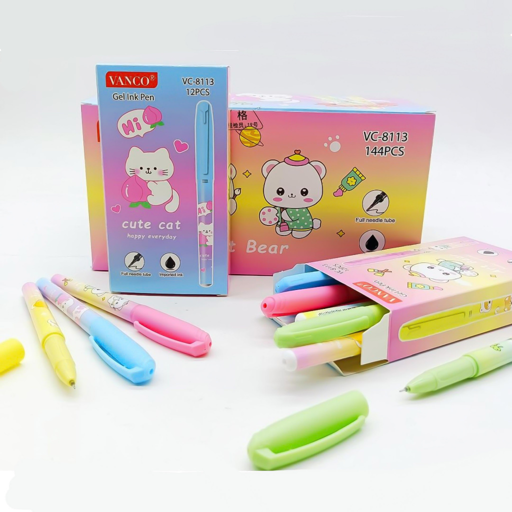 

1 LSN / 12 Pcs Gel Pen Vanco VC-8113 iPen Apel Fancy