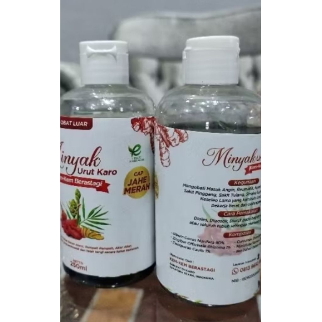 Minyak Urut Karo cap Jahe Merah / Minyak Kem Kem