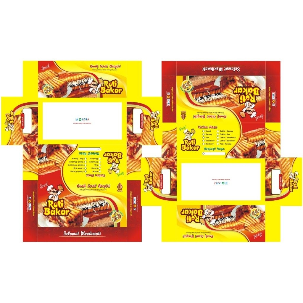 KEMASAN DUS ROTI BAKAR BANDUNG UKURAN 20×9×7,5 CM / WADAH ROTI BAKAR / KERTAS ROTI BAKAR / KOTAK ROT