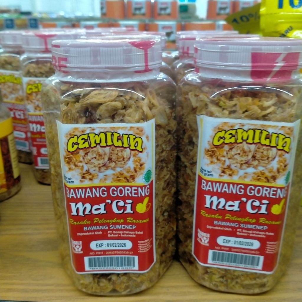 

bawang goreng maci kemasan toples plastik 200gram