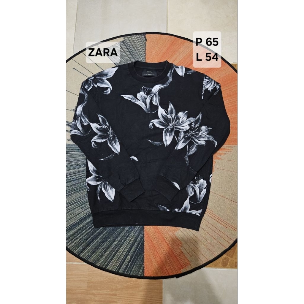 crewneck zara man floral