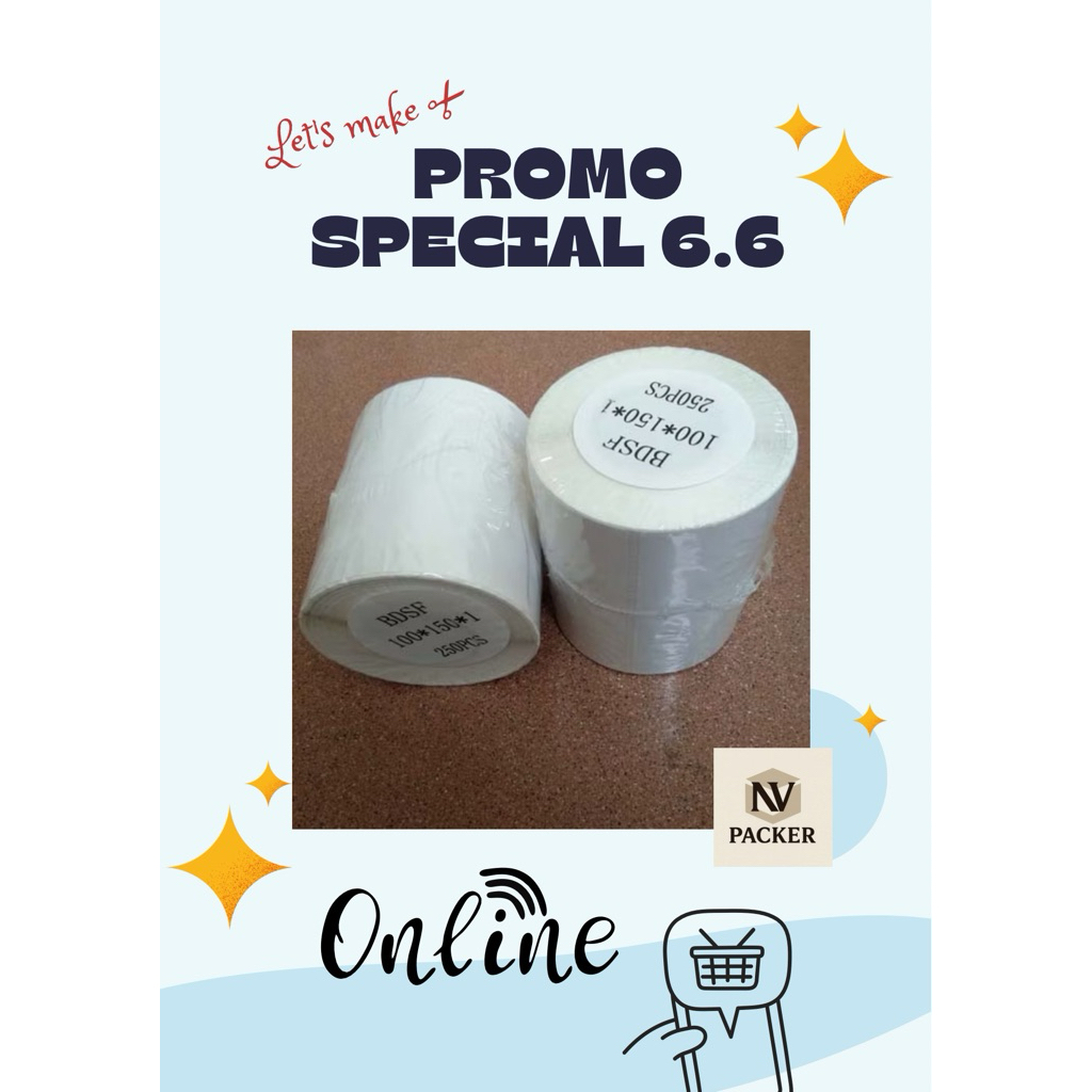 

Label Printer 100x150 isi 250 lembar Non logo Spx/polos