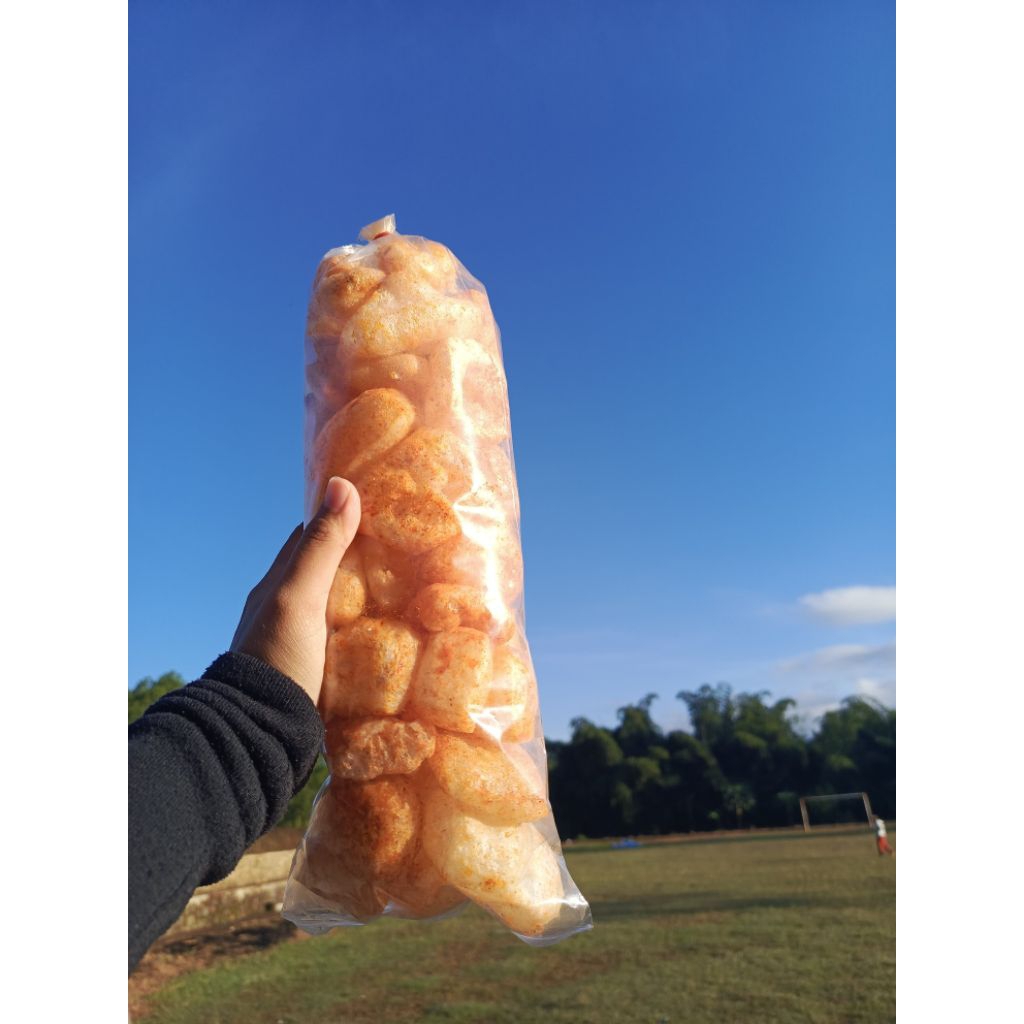 

ZF - Kerupuk kulit sapi Asli pedas ukuran sedang gurih lezat