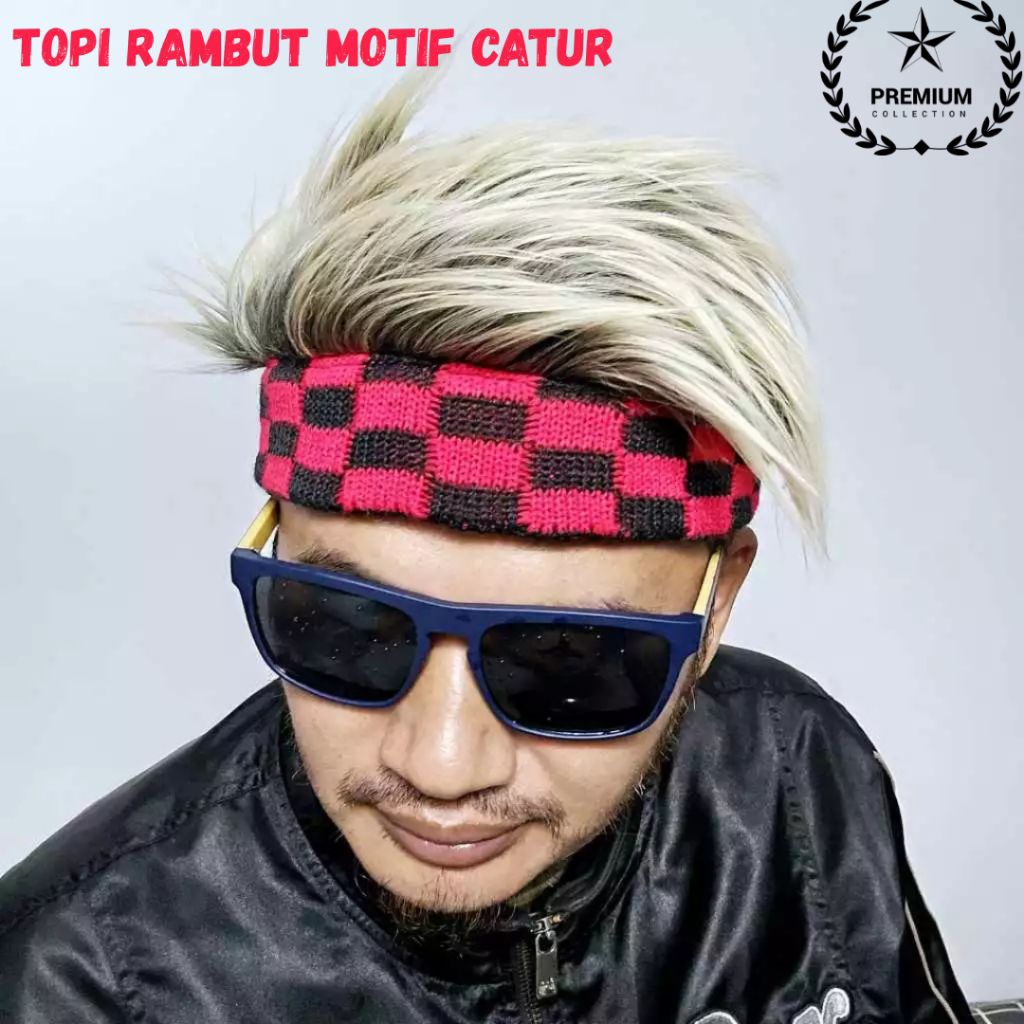 Topi rambut terbaru motif catur