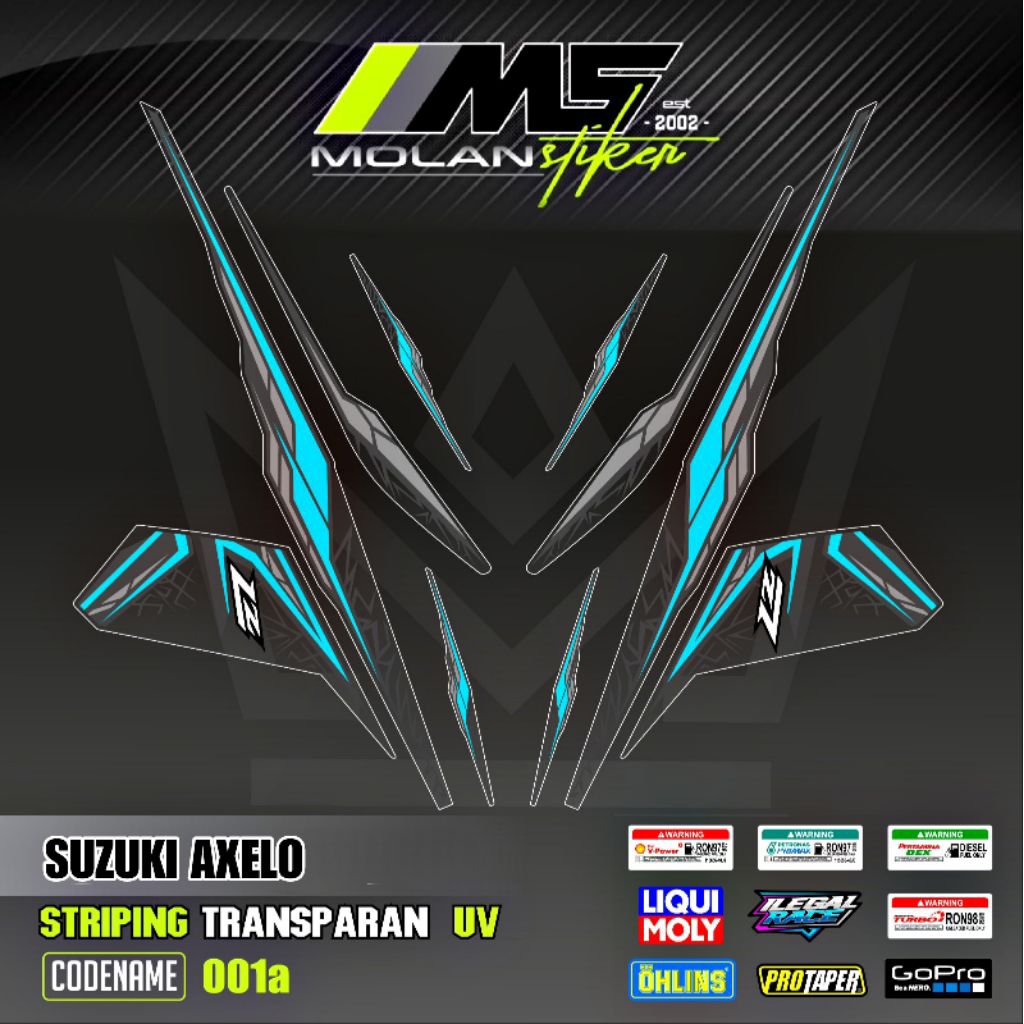 Decal Sticker Striping Variasi Transparan Uv Suzuki Axelo 125 Suzuki Shogun Axelo R 125 Shogun Axelo