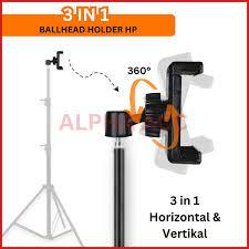 HOLDER BALLHEAD TRIPOD HP HORIZONTAL VERTIKAL 360 MULTIFUNGSI