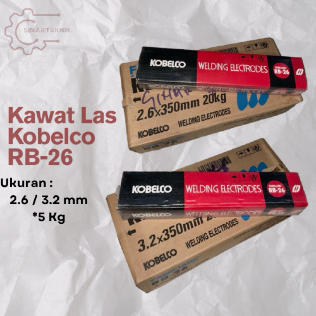 Kawat Las RB26 2.6mm / 3.2mm - 5 Kg | KOBELCO | Elektroda Las Listrik Baja Umum