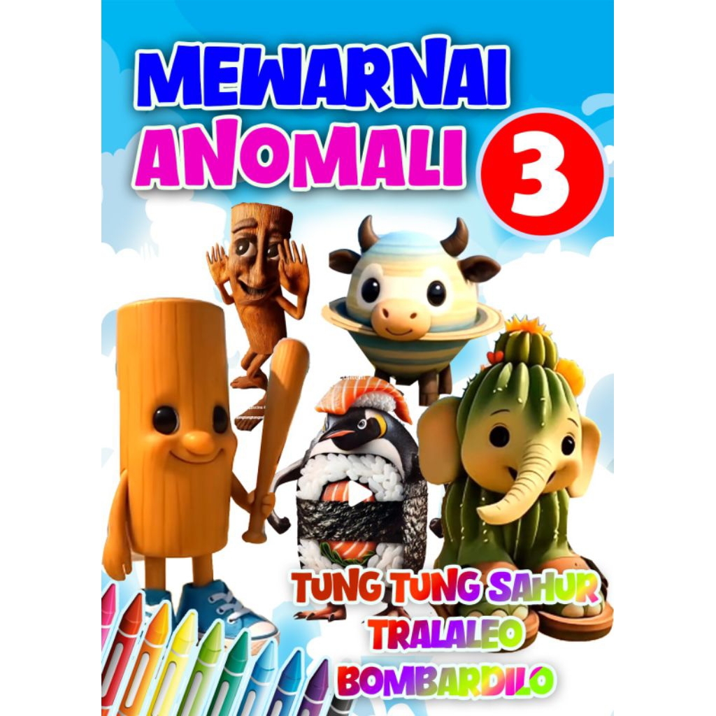 

12 Lembar KERTAS MEWARNAI Tung Tung Sahur Brainrot Anomali TIPE (3)