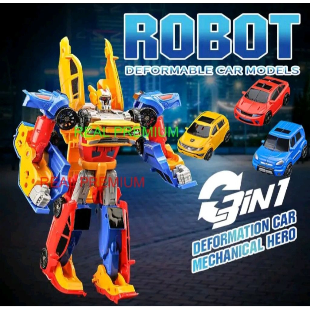 MAINAN ANAK ROBOT TRITAN 3 MOBIL JADI ROBOT PLASTIK KARDUS