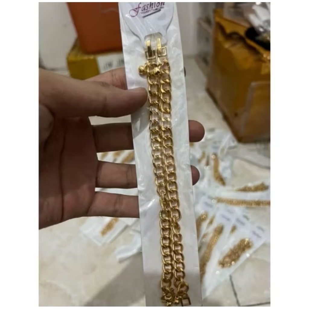 Gelang Rantai Lonceng Xuping Lapis Emas