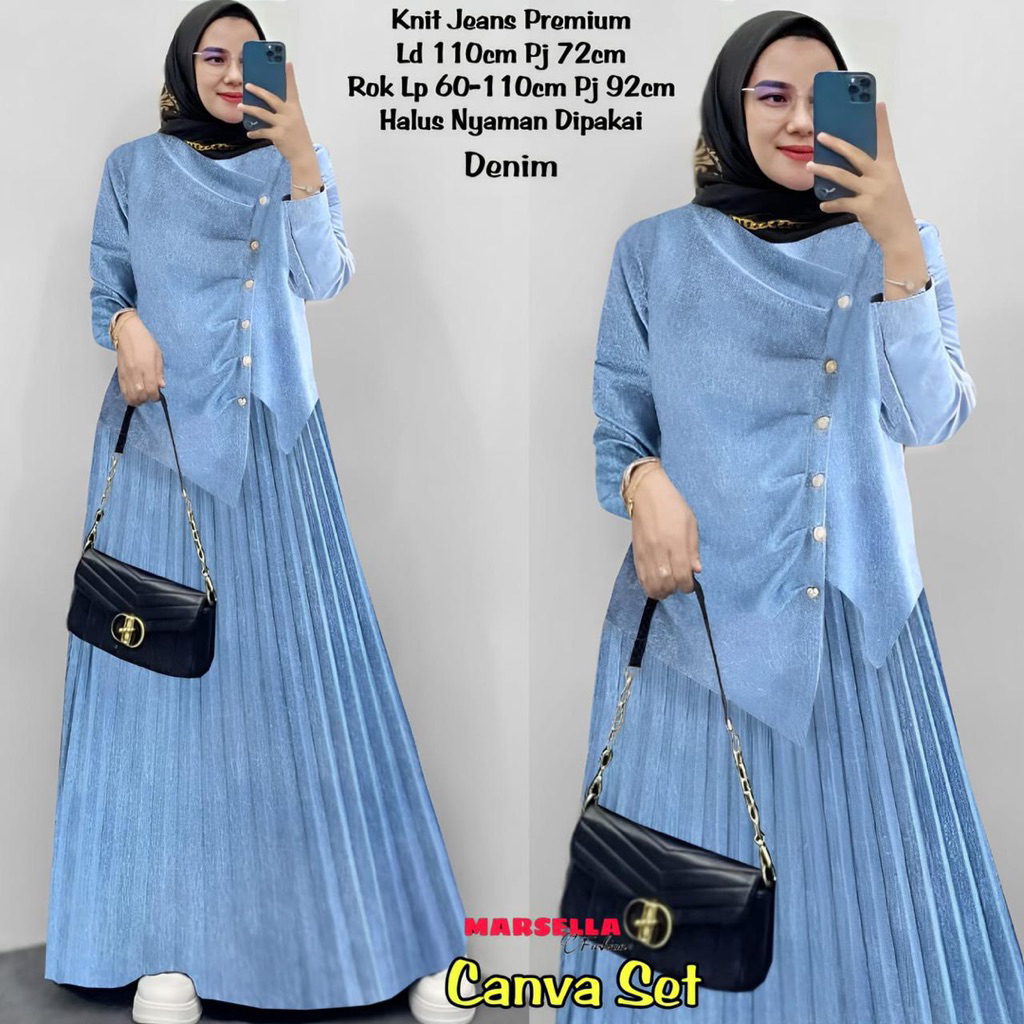 Canva Set Knit Jeans Premium