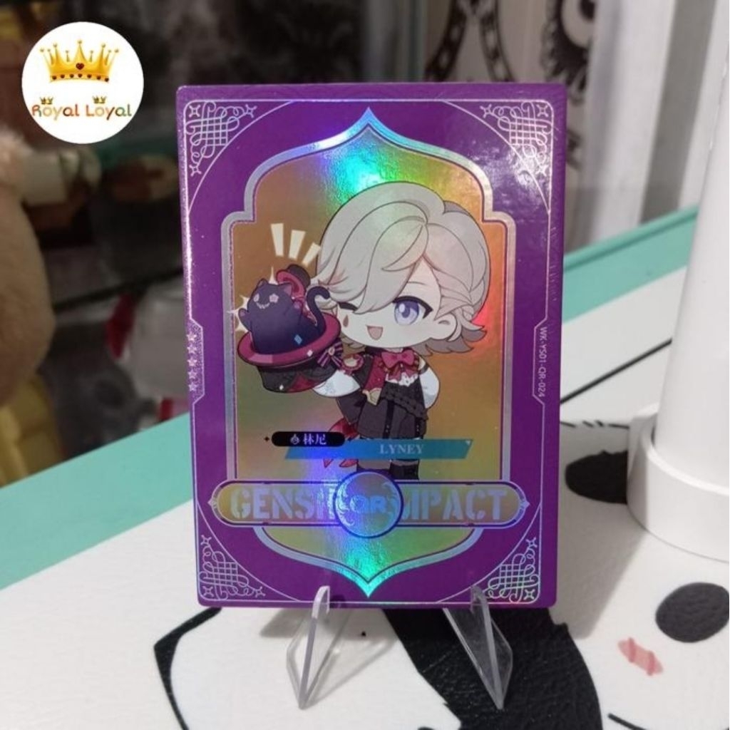 Lyney Chibi Kartu Collection CCG Genshin Impact QR Tebal Card - (QR-024)