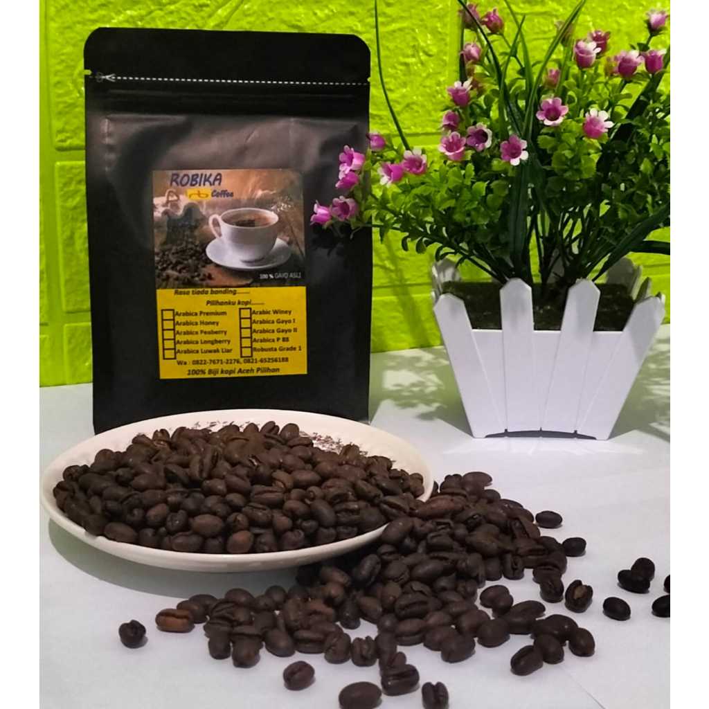 

ROBIKA Kopi - Kopi Arabika Longberry GAYO, Aceh [Specialty Grade | 100% Asli] - 150gr/250gr