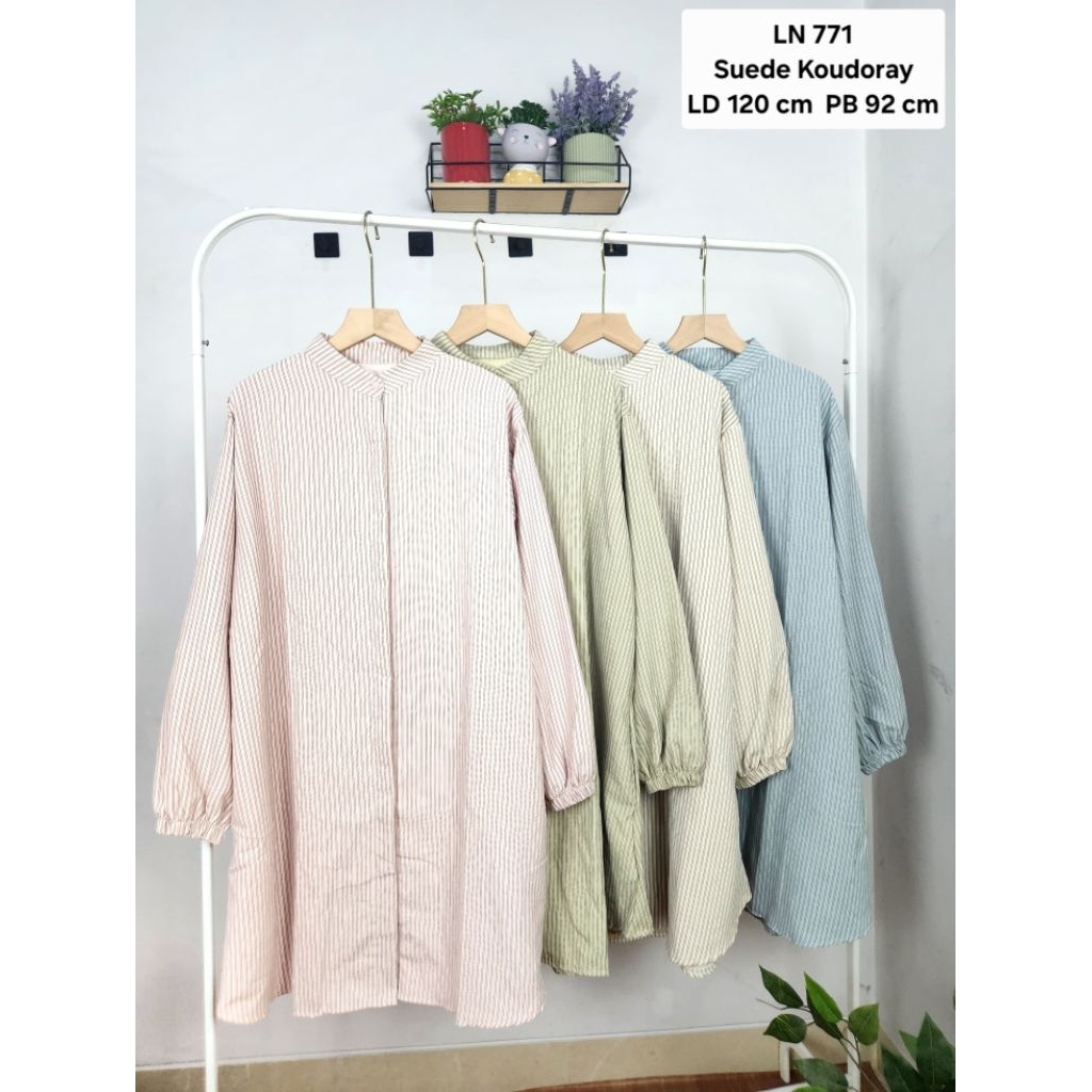 Tunik Katun Suede Premium Salur