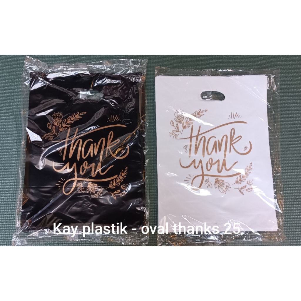 

kantong kresek oval thank you sablon emas 25 x 35