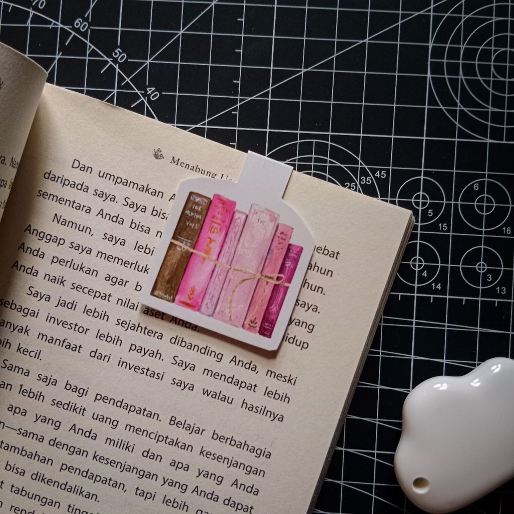 

Magnetic bookmark Reading Book Set/Pembatas buku magnet handmade