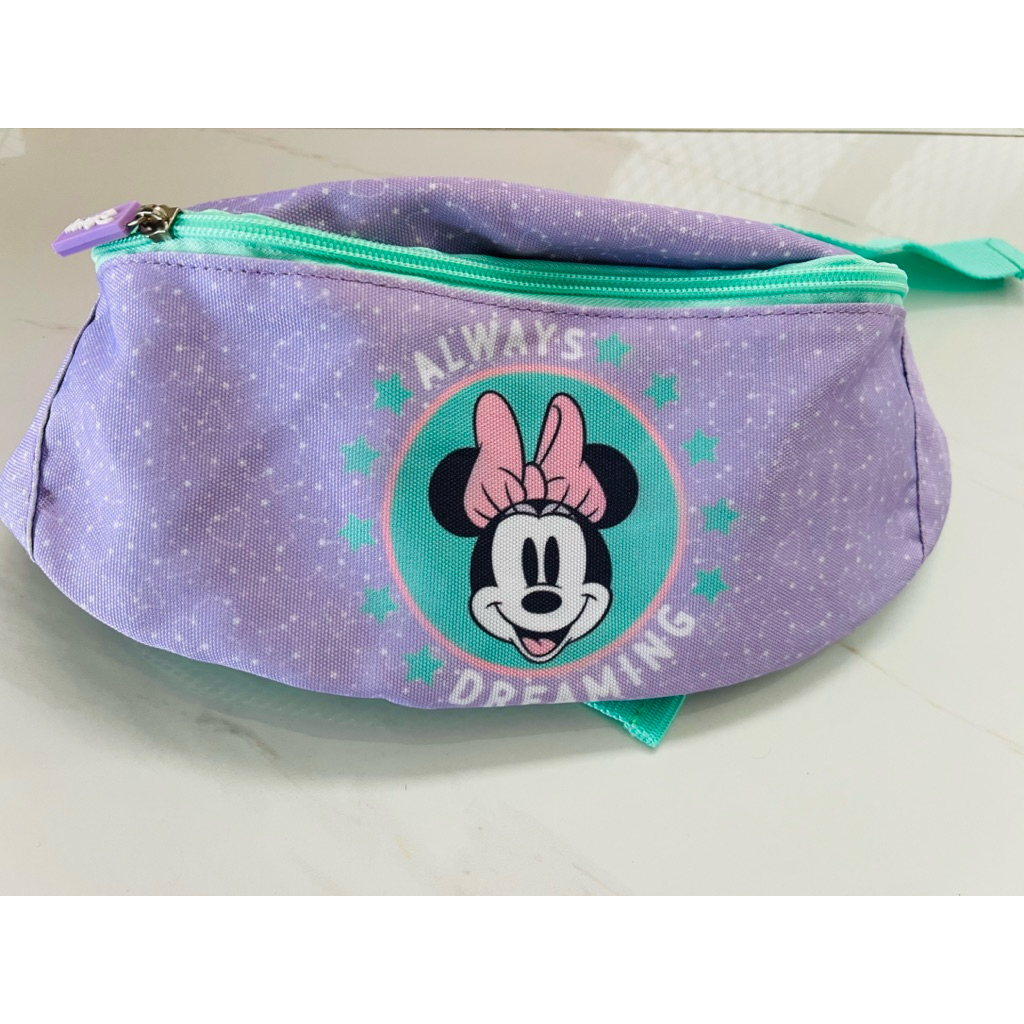 Preloved tas anak minnie mouse waistbag disney tas selempang dada minnie mouse murah waistbag ungu