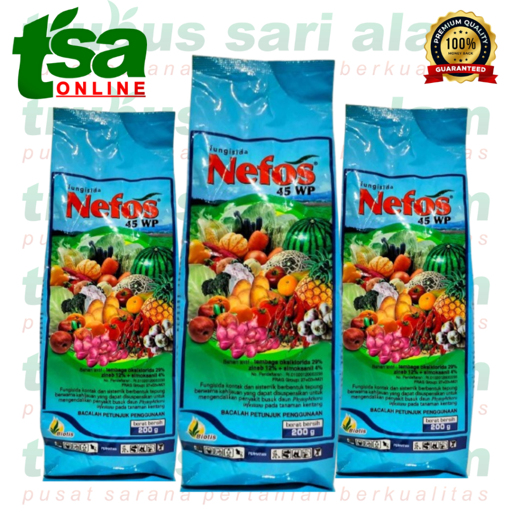 NEFOS fungisida 45 WP 500gr bakterisida sistemik 3 bahan aktif BIOTIS