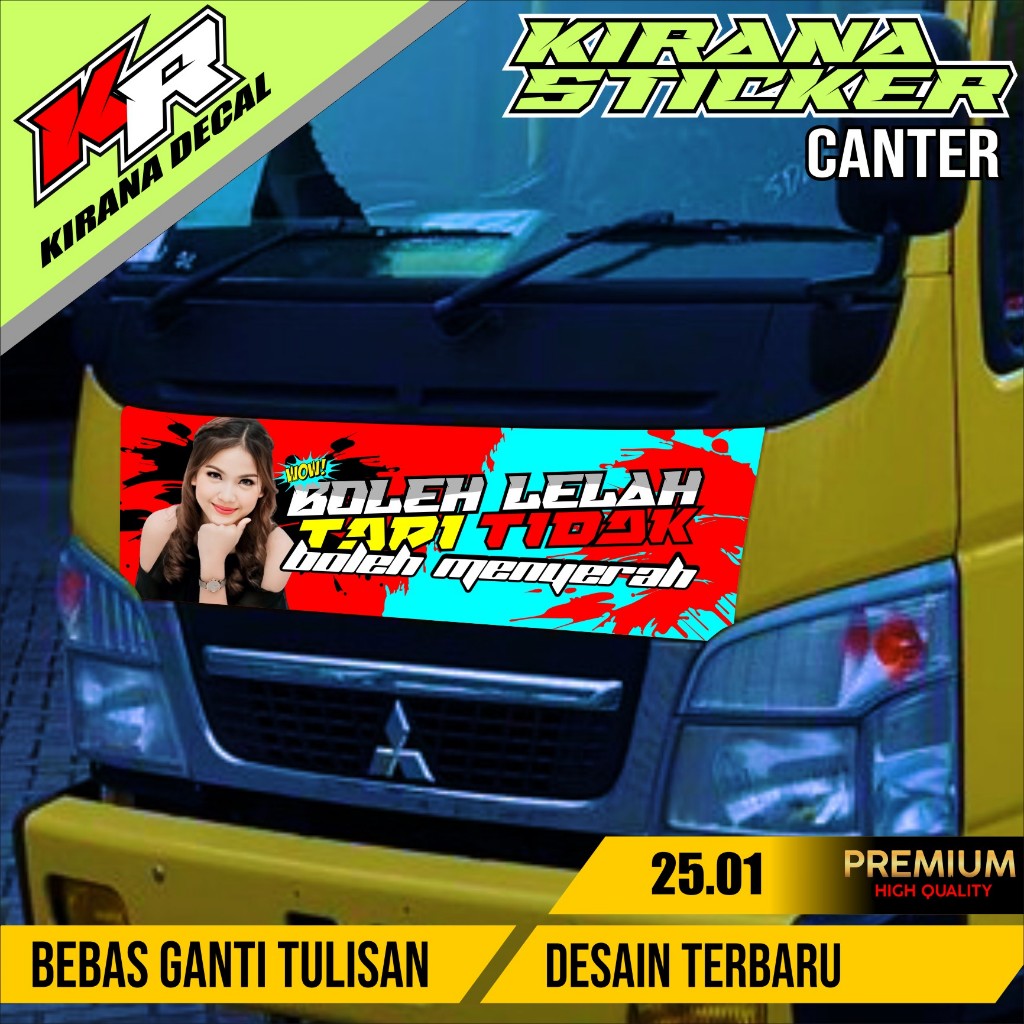 Stiker kabin depan Canter stiker variasi Truck Canter stiker Truck kode 25.01