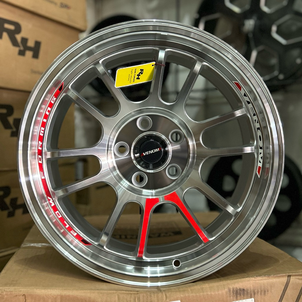 Velg Venom 5 Ring 17 Lebar 8 Pcd 5x114.3 Et 40 Warna Silver Machine Face Lip | Velg R17 | Velg Mobil