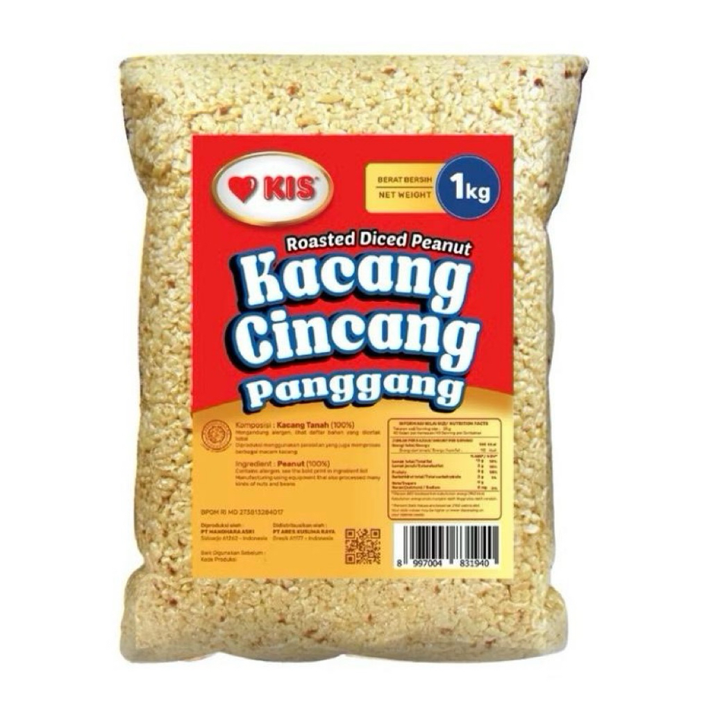 

KIS KACANG PANGGANG CINCANG 1kg menggunakan 100% kacang asli siap makan