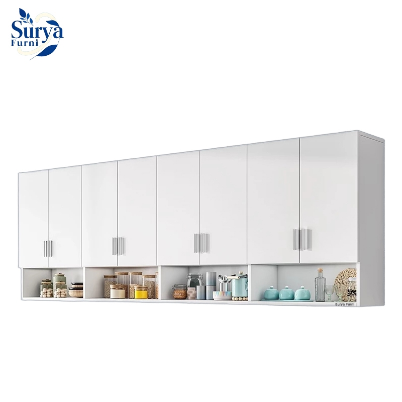 Surya Furni  Lemari dapur gantung{120*30*60cm}Lemari kayu Lemari dinding Rak penyimpanan dapur berbi