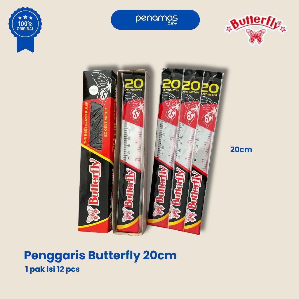 

PENGGARIS PLASTIK BUTTERFLY 20 CM / PCS