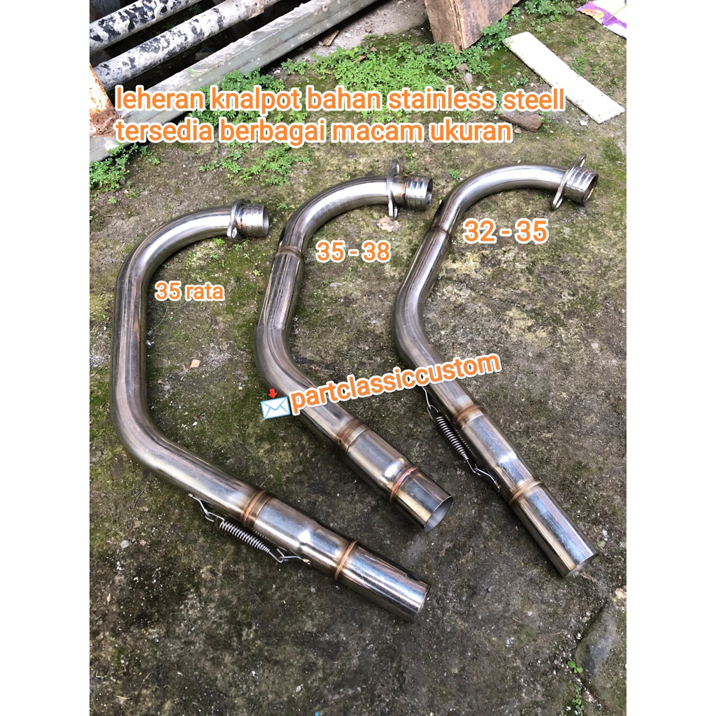 slip on leheran knalpot sambungan leher knalpot gl cb mp stainless steell / leher knalpot cobi klepe