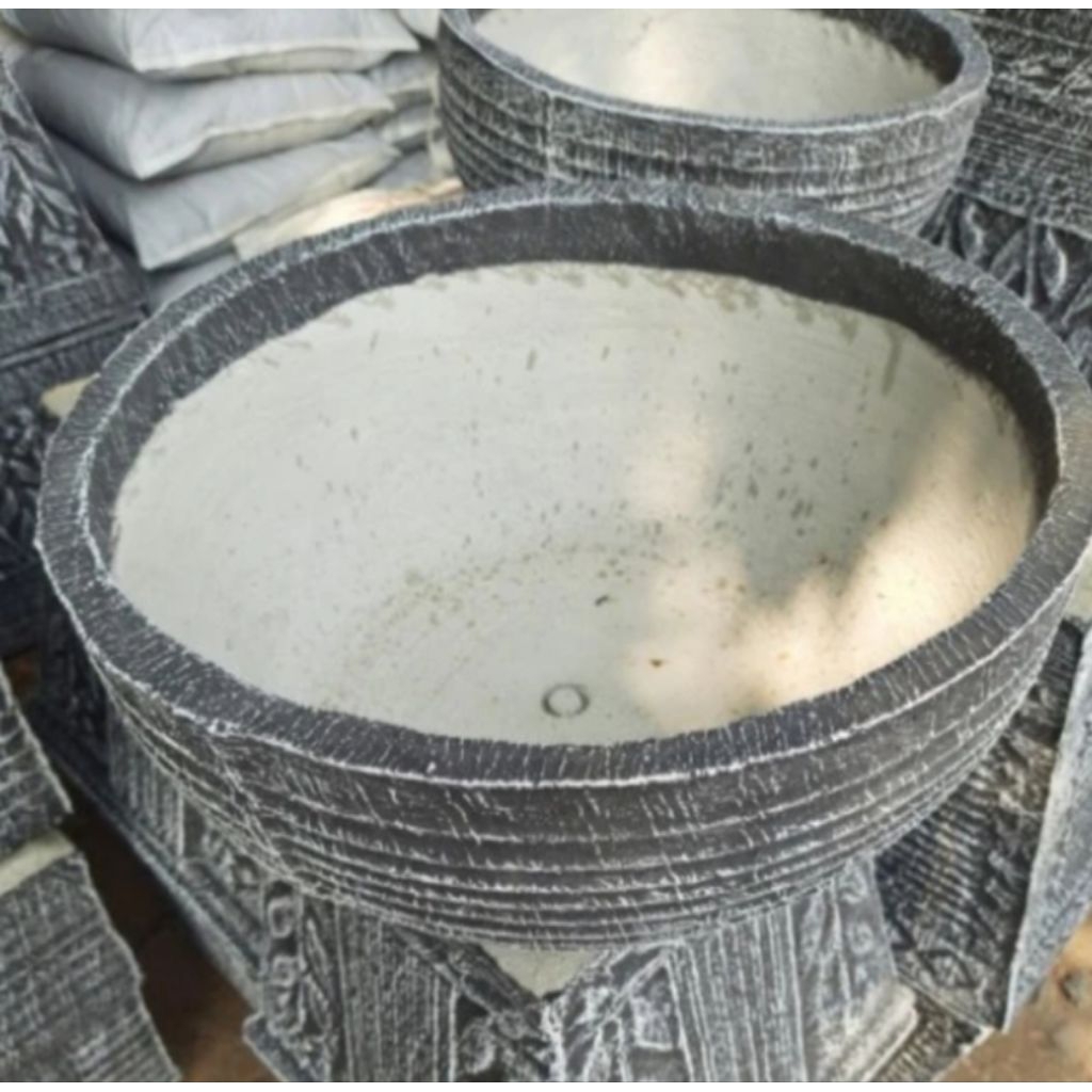 pot semen minimalis bulan ukuran 40cm/pot semen air bunga lotus