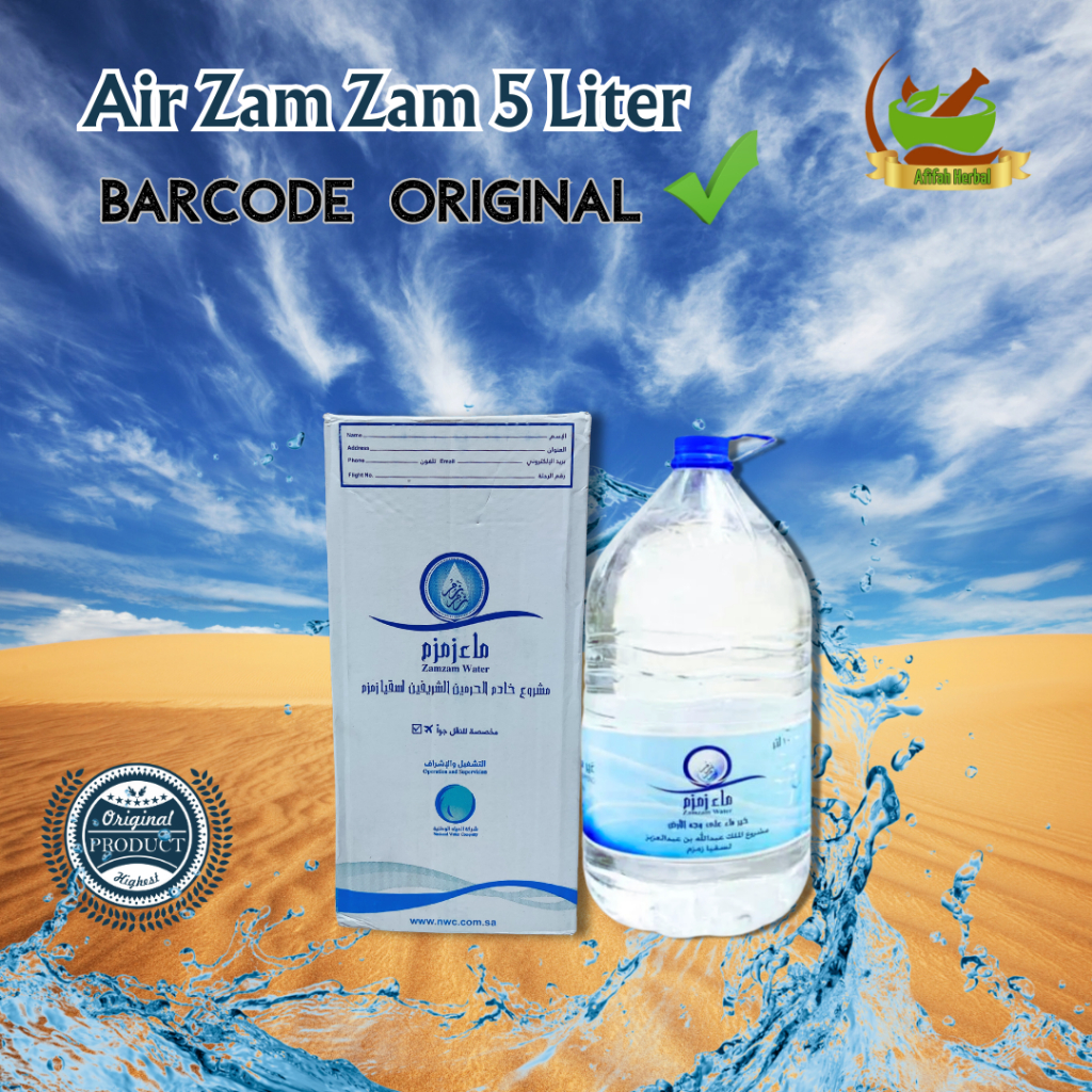 

Air Zam Zam 5 Liter | Zamzam original 5 liter BARCODE
